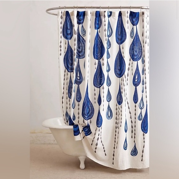 ISO!!!!!!!!!!👀         Anthropologie jardin des plantes raindrop shower curtain - Picture 1 of 1